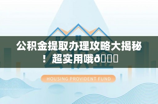 柳城公积金提取办理攻略大揭秘！超实用哦😉